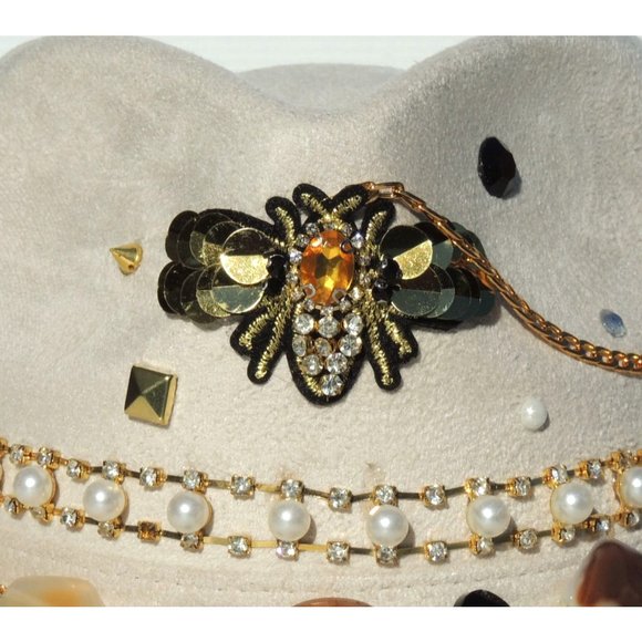 Handmade wide brim hat made in Mexico hand painted - Picture 6 of 15